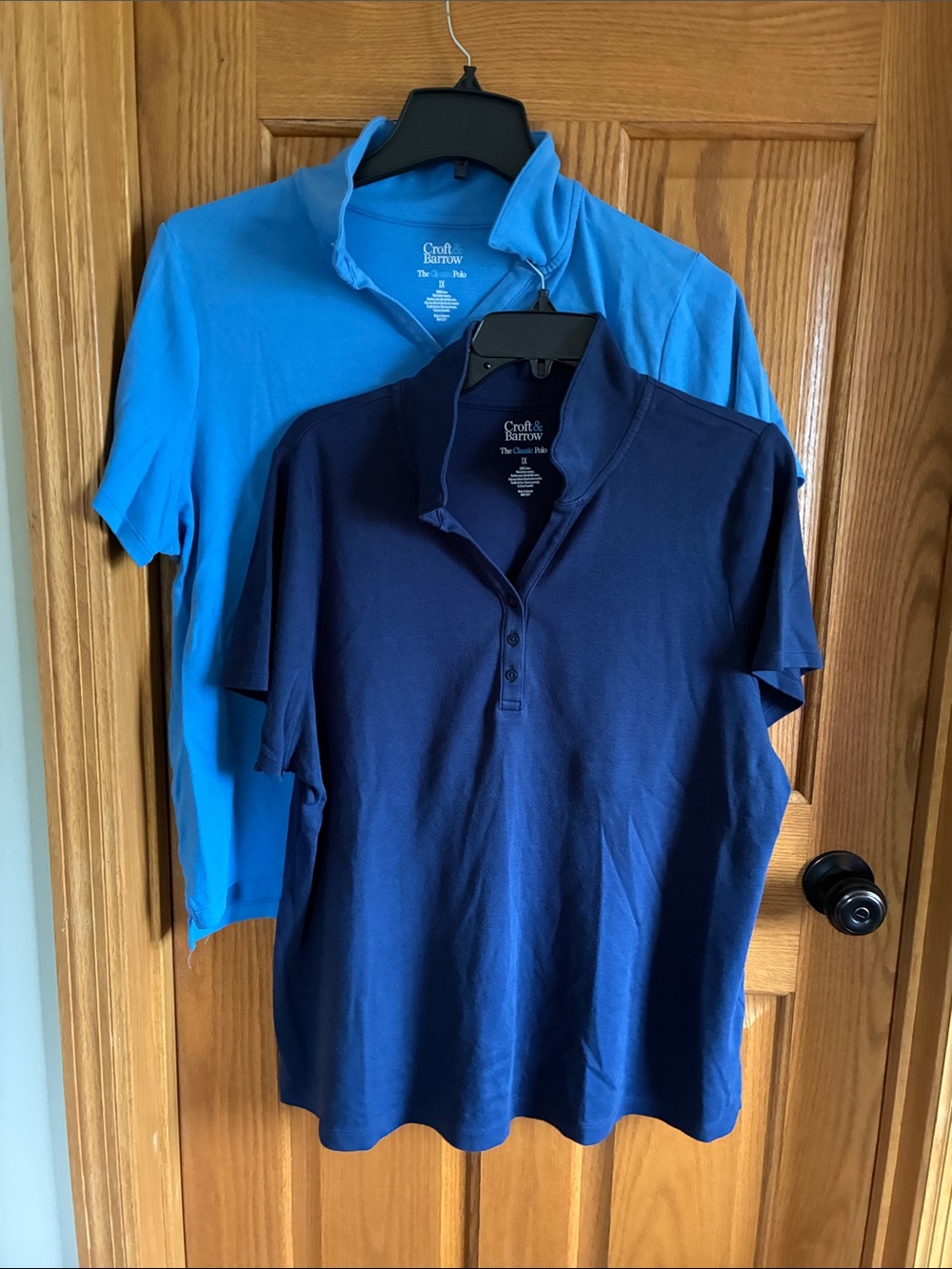croft & barrow Short Sleeve Polo Tees in Navy and Bright Blue